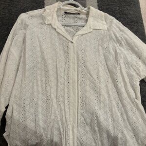 XL Zara Blouse floral/see through